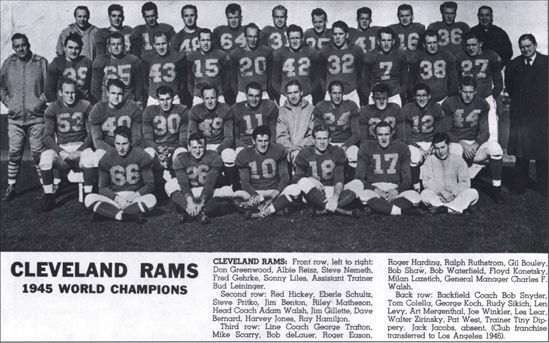 1945 NFL Champion Cleveland Rams